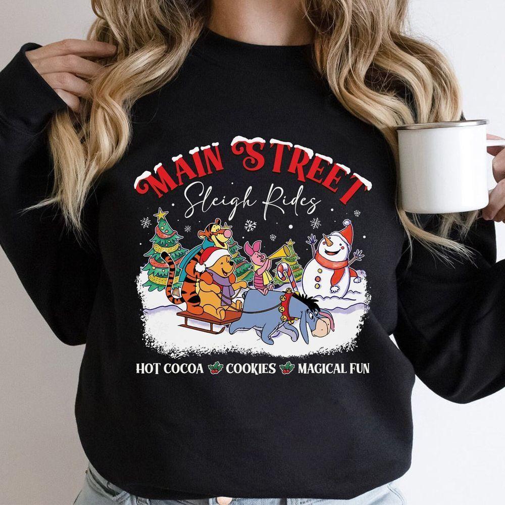 Vintage Retro Winnie The Pooh Main Street Sleigh Rides Christmas Vuitino Shirt Vintage Retro Winnie The Pooh Main Street Sleigh Rides Christmas Vuitino Shirt